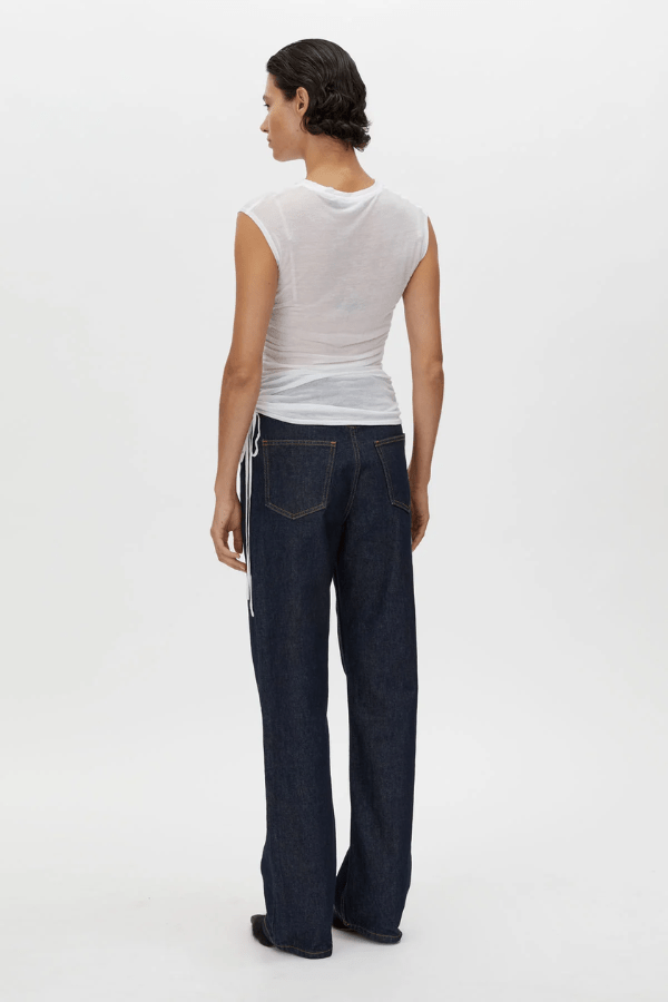 Marjorie Tank Soft White by Camilla and Marc – breathable jersey with side tie details and a sleek neckline, perfect for layering or relaxed weekend wear.