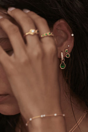 By Charlotte | 18k Gold Vermeil Depth Of You Drop Earrings | Girls with Gems