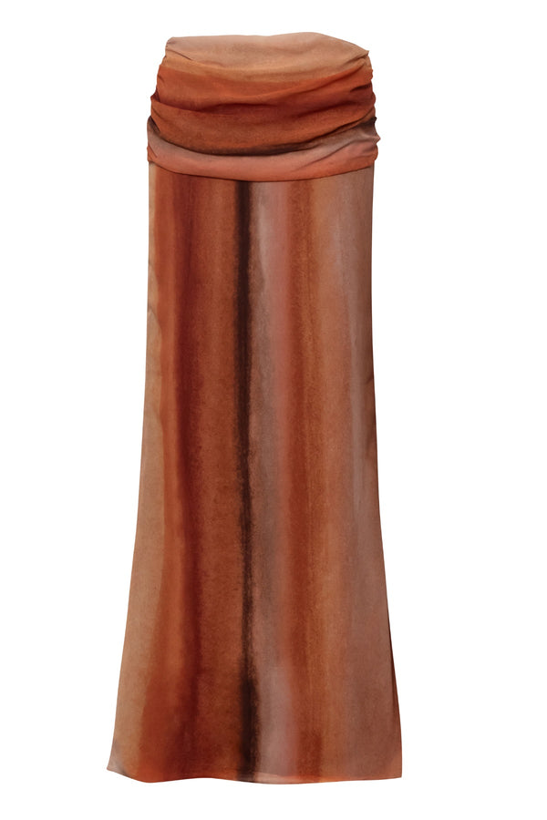 Sumaq Maxi Skirt Tierra Inca by Baobab, chiffon maxi skirt with ruched waist, perfect for resort or event styling