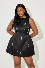 The Ultimate Muse Crystal Mini Dress Black