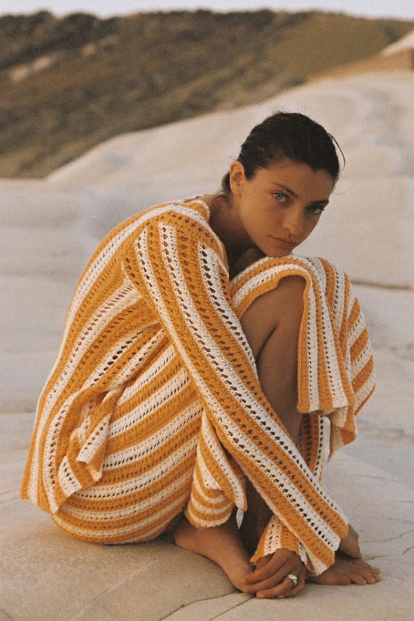 Zulu &amp; Zephyr | Golden Stripe Cotton Knit Top | Girls With Gems