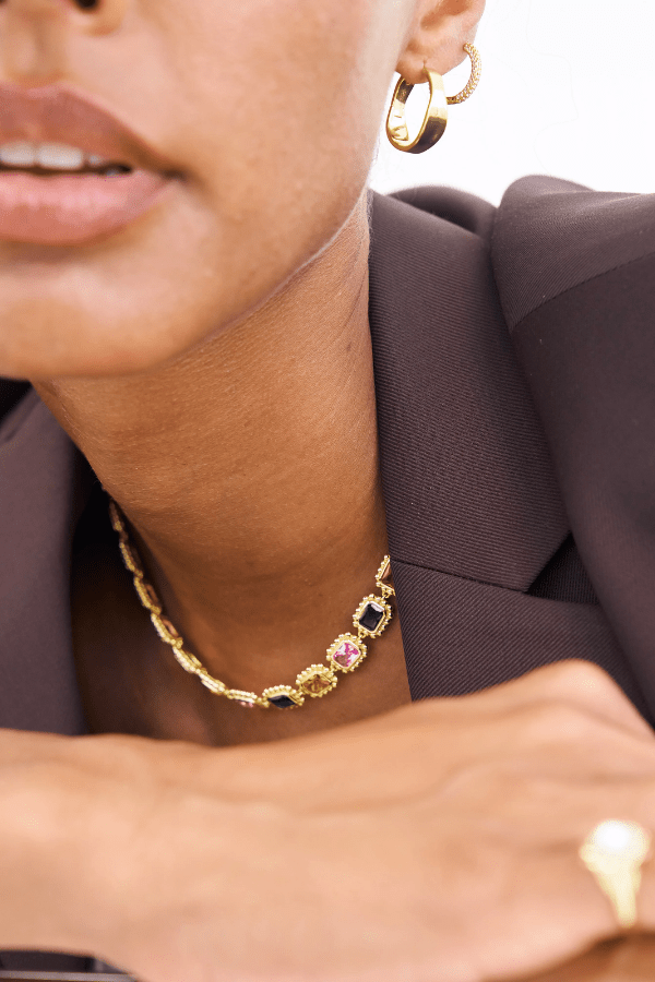 Avant Studio | Priscilla Pave Hoops Gold | Girls with Gems