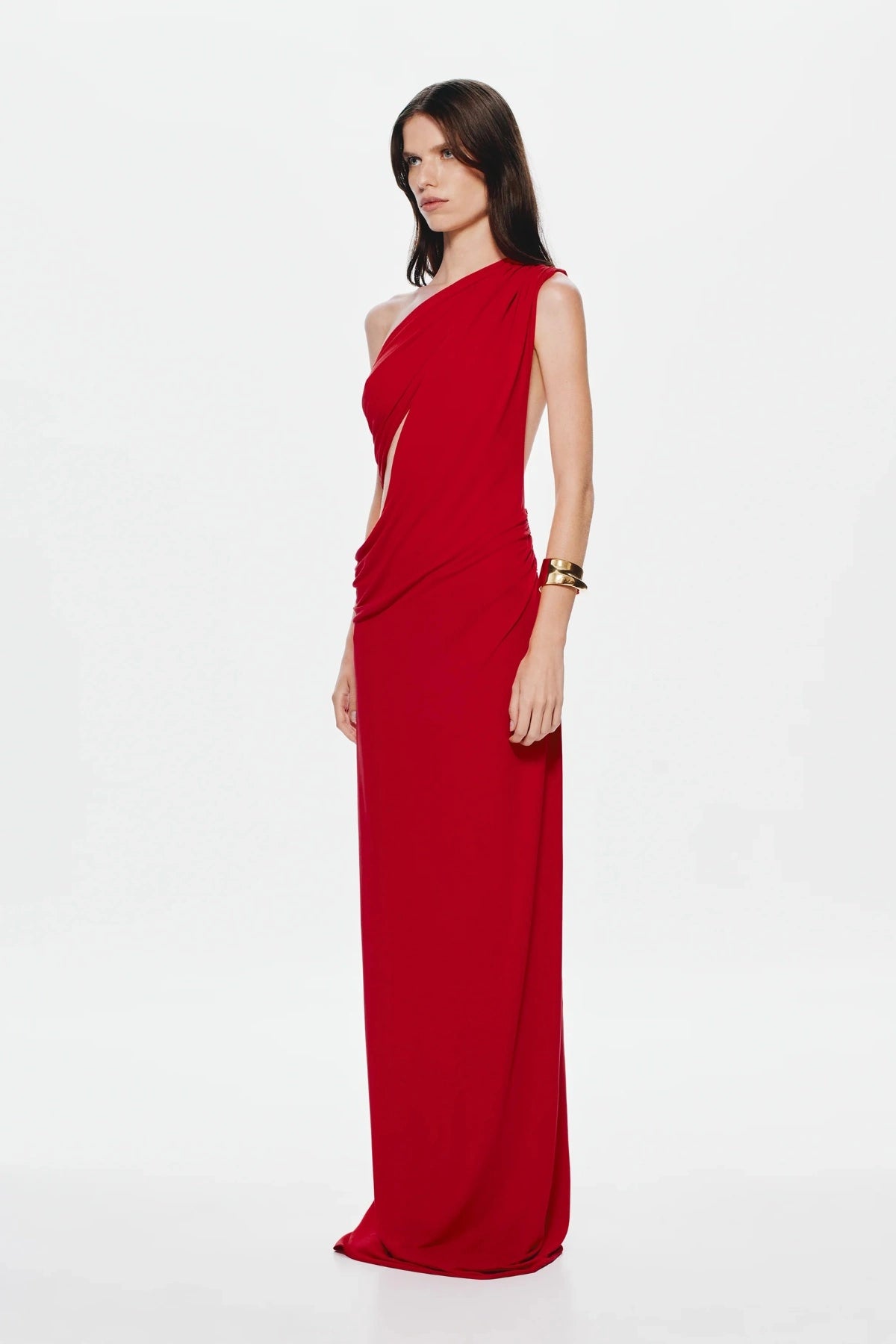 The 'Solstice' Cupro Dress Cherry