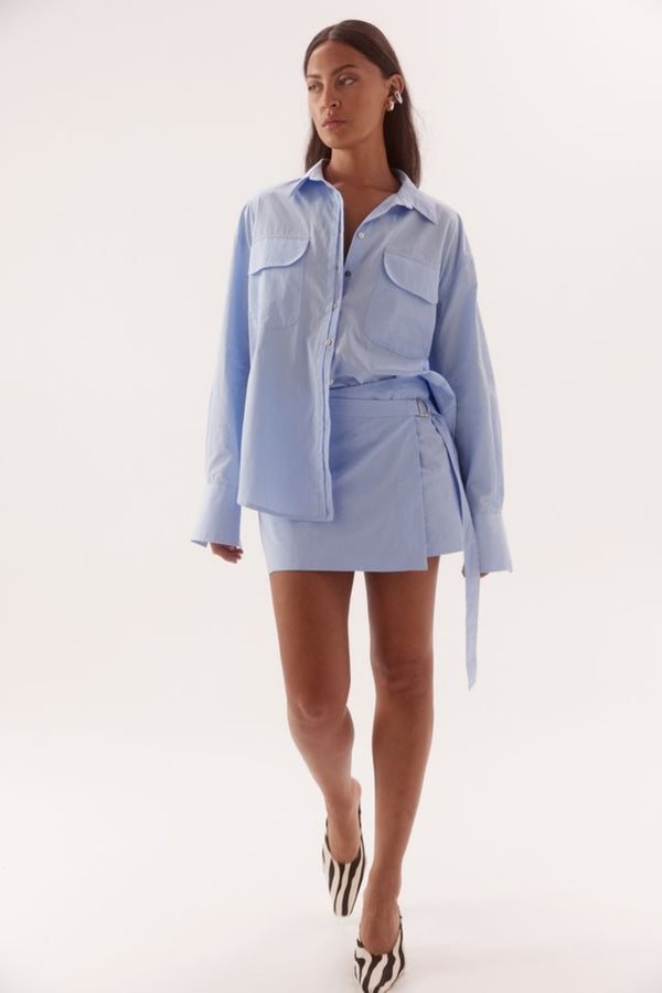 Blume Combo Shirt Dress Blue