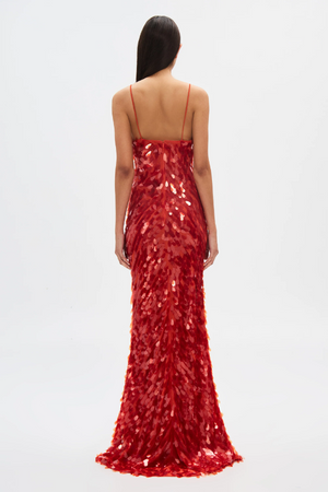 Misha | Sapphire Sequin Maxi Dress Red | Girls with Gems