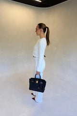 Kai Cardigan White by Sneaky Link, fluffy button up knit cardigan, perfect for cozy everyday winter outfits