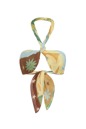 Square Pareo Sundrop by Soleil Soleil, lightweight cotton pareo with a semi-sheer finish for beach days and resort escapes.