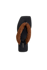 Chase Sandal Mocha Suede by Alias Mae, suede thong sandal with square toe, perfect for everyday casual styling