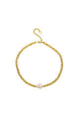 Liora Necklace by Amber Sceats, 24K gold plated pendant necklace with AAA+ freshwater pearl, handcrafted in Italy