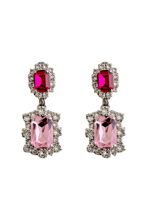 House of Emmanuele | Dynasty Angelina Fuchsia/Baby Pink Earrings | Girls with Gems
