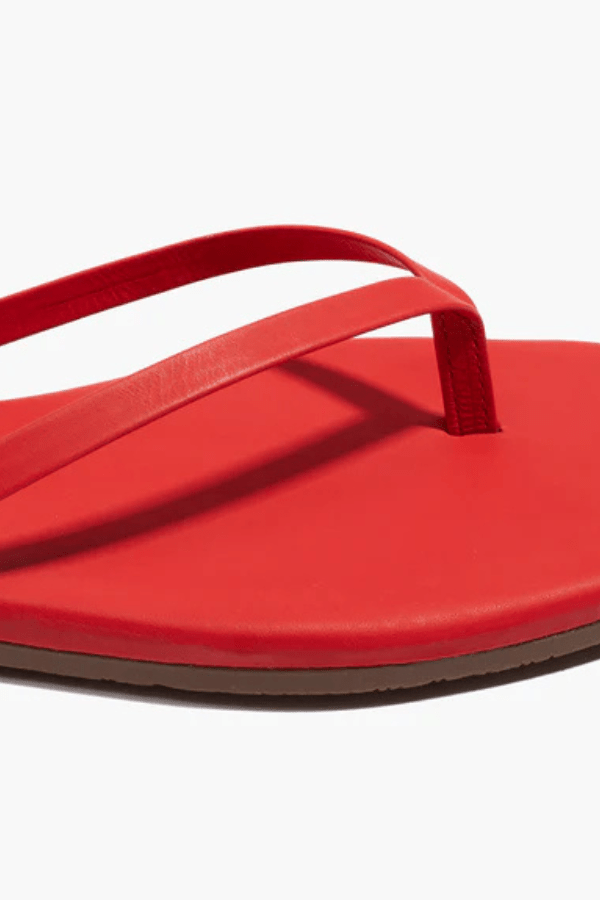 Square Toe Lily Red by Tkees – Sophisticated with clean lines and a bold red hue, this suede leather sandal elevates any look with effortless style.