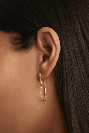 By Charlotte | 18k Gold Vermeil Gold Drift Chain Earrings | Girls with Gems