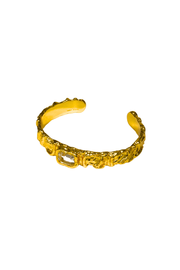 Dahlia Earrings by Amber Sceats, handcrafted in Italy with 24K gold plating and sparkling cubic zirconia, a timeless and elegant addition to any look.