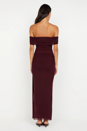 Poppy Gathered Maxi Dress Plum