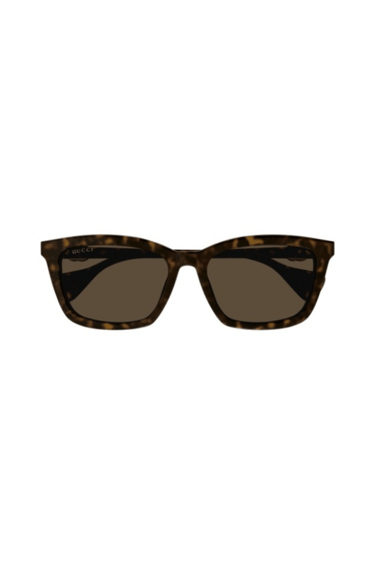 Gucci rectangular snglasses with a havana frame and gucci logo 