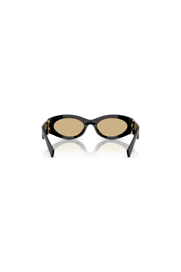 Miu Miu Black sunglasses with yellow lenses and Miu Miu logo on the side