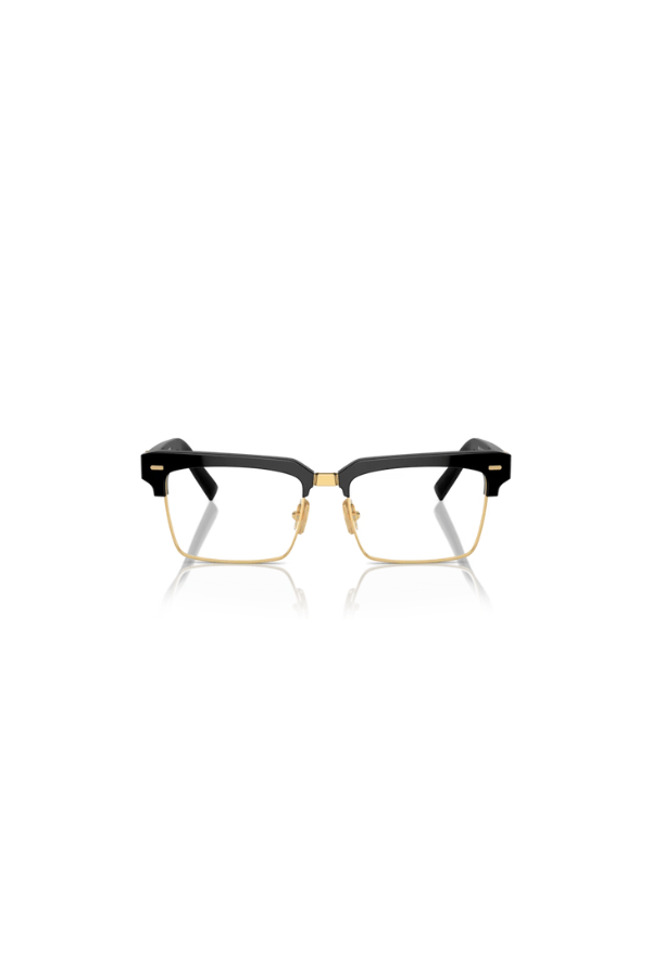 MU 11XV Black by Miu Miu, stylish square mixed material frames with bold vertical logos and metal pins, perfect for trendy, fashion-forward eyewear looks.