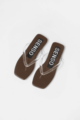 Hula Oak Rubber by Senso, square toe slip on sandal with matte finish, perfect for everyday casual styling