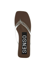 Hula Oak Rubber by Senso, square toe slip on sandal with matte finish, perfect for everyday casual styling