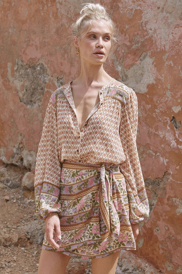 Spell | Sienna Blouse Clay | Girls With Gems