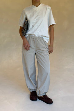 Tamara Mid Rise Balloon Pants Beige by Sneaky Link, relaxed tailored pants, perfect for chic everyday wear