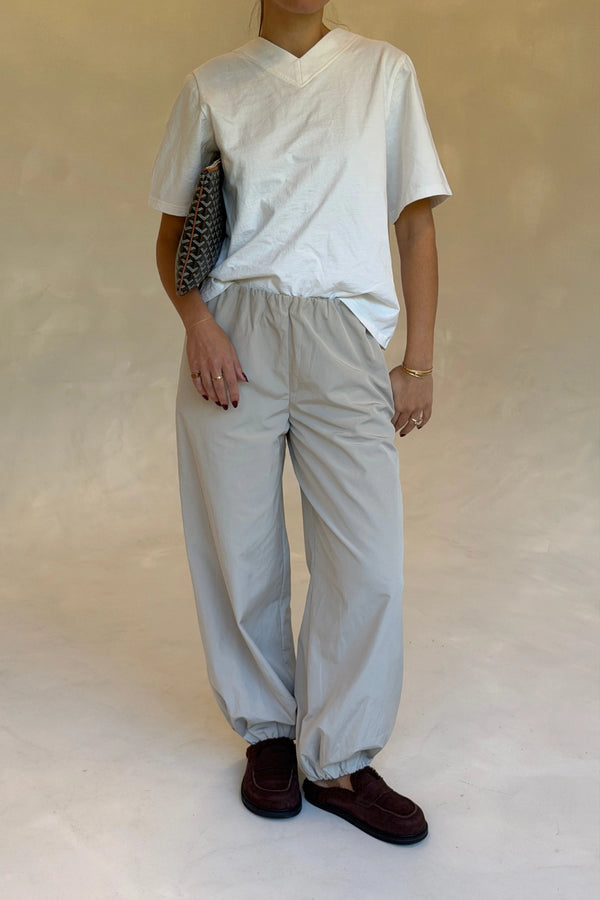 Tamara Mid Rise Balloon Pants Beige by Sneaky Link, relaxed tailored pants, perfect for chic everyday wear