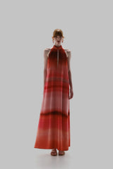 Magia Salvaje Maxi Dress Flor de Cantuta by Baobab, halter chiffon dress with cutouts, perfect for resort or event styling