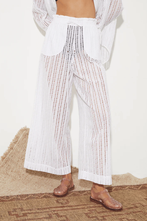Boteh | Mati Broderie Pant White | Girls With Gems