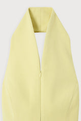 Cotton Mix Zip Collar Mini Dress Lemon by Odd Muse, structured mini dress with zip collar and cinched waist