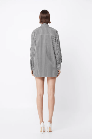 Mossman | Tudor Shirt Black/White Stripe | Girls with Gems