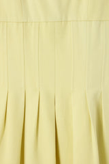 Cotton Mix Cinched Midi Dress Lemon by Odd Muse, structured midi dress with boned bodice and full skirt