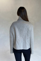 Clementine Funnel Neck Cropped Coat Oat Marle by Sneaky Link, wool cropped coat, perfect for winter layering