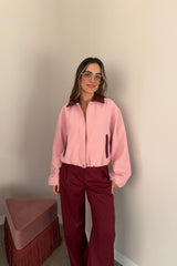 Penny Braided Collar Jacket Pink/Burgundy