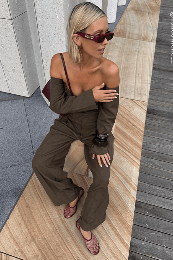 Clarissa Ballet Flat Merlot by Senso – Sheer mesh flats with crystal embellishments and rounded toe for a chic, sparkling everyday look.