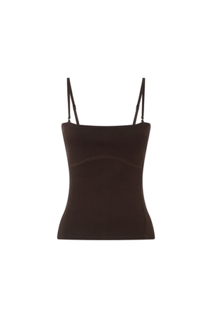 Jensen Bodice Espresso by Camilla and Marc – structured cotton bodice with adjustable straps and sleek zip, perfect for trendy off-duty days or layered looks.