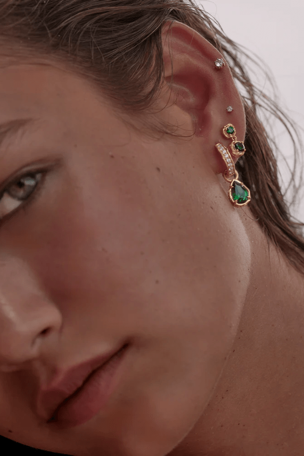 By Charlotte | 18k Gold Vermeil Depth Of You Drop Earrings | Girls with Gems