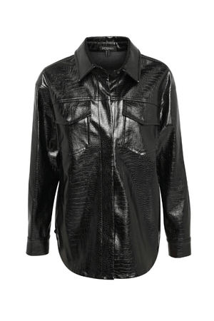 Salt Water Shirt Croc by Mossman — Bold faux croc leather shirt with tailored collar, front pockets, snap closure, and relaxed fit. Perfect for edgy, polished looks.