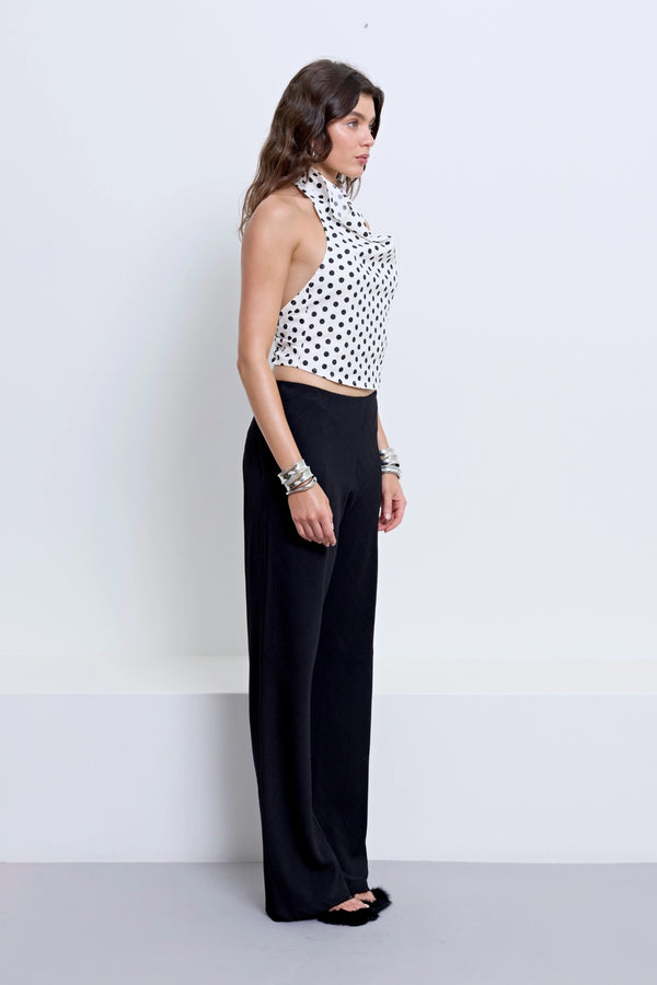 Hallie Backless Top Polka Dot