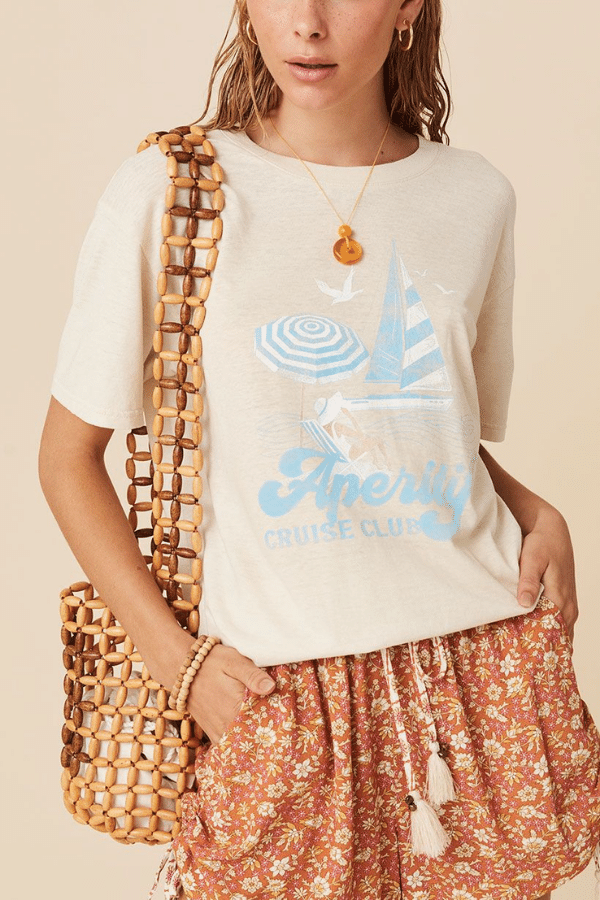 Spell | Cruise Club Tee Antique White | Girls With Gems