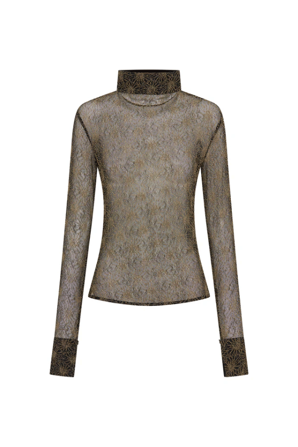 Camilla and Marc | Maud Long Sleeve Top Gold Lace | Girls With Gems
