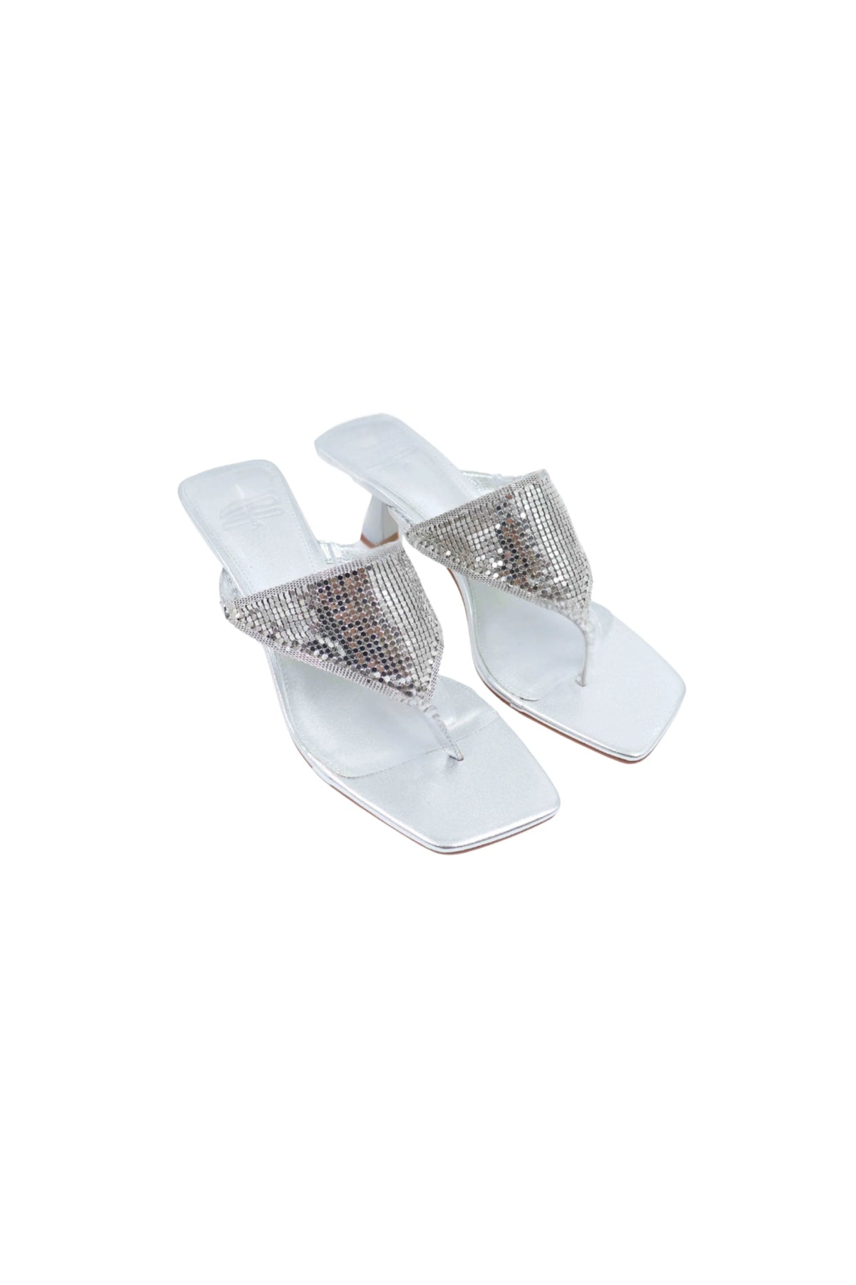 Alexia Glomesh Heel Silver