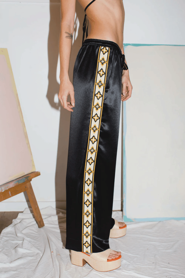 Something Very Special | Black Satin Diamond Vacay Pants | Girls With Gems