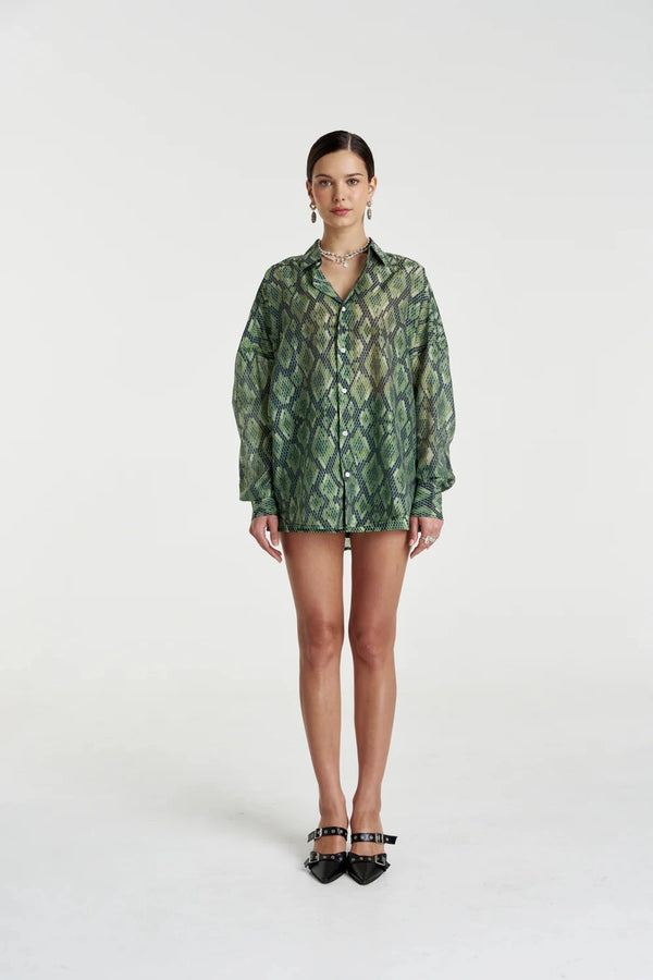 Sheer LS Shirt Viper by Summi Summi, sheer long sleeve shirt, perfect for layering or night out styling