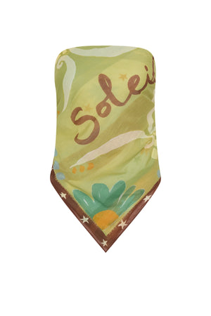 Square Pareo Sundrop by Soleil Soleil, lightweight cotton pareo with a semi-sheer finish for beach days and resort escapes.