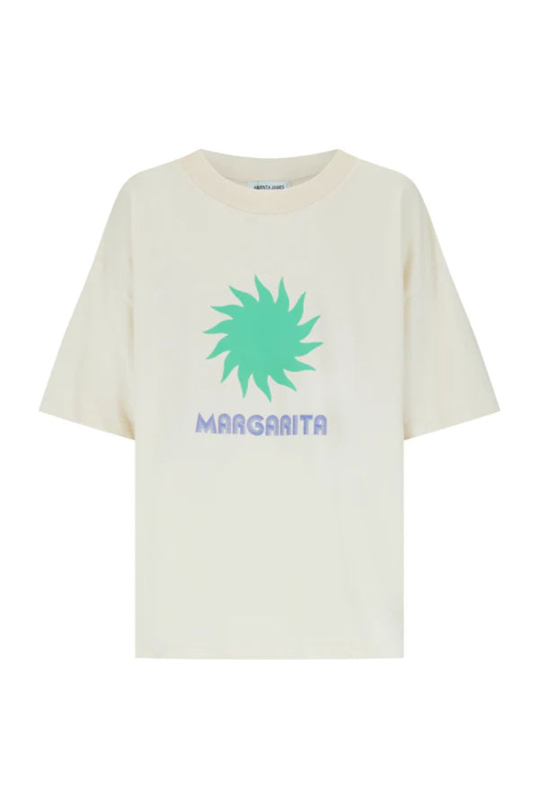 Margarita Tee by Araminta James — an oversized natural cotton tee with a front graphic, perfect for relaxed everyday styling.