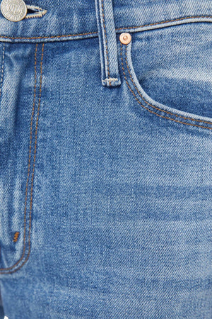 The Doozy Fray Heads or Tails by Mother, high rise flare jeans with frayed hem, perfect for vintage inspired everyday styling