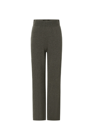 Pascal Cashmere Blend Pant Army Green by Camilla and Marc, luxe high-waisted knit with front creases and side splits, perfect for chic lounging or travel days.