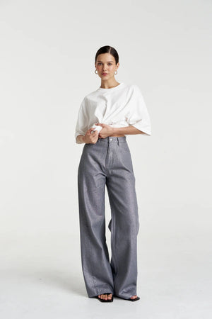 Lace Panel Tee Lily White by Summi Summi, cotton tee with lace detail, perfect for casual daytime styling