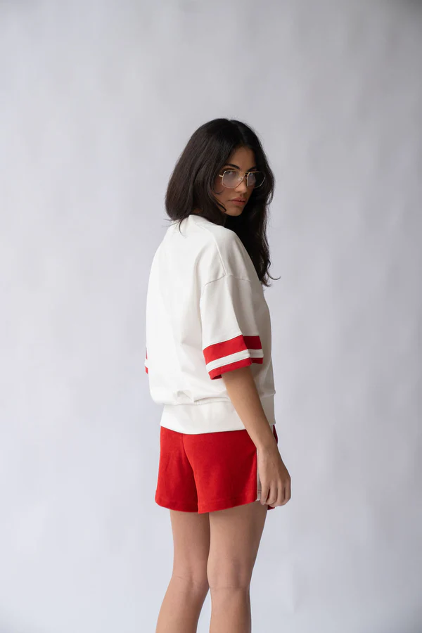 Araminta James | French Tennis Shirt Coconut | Girls with Gems