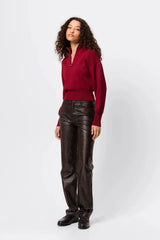 Lexington Sweater Black by Mossman, half zip knit sweater with relaxed fit, perfect for work or elevated everyday styling